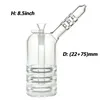 Glasbong Shisha Rig/Bubbler zum Rauchen 8,5 Zoll Höhe und Perc mit 14 mm Glaskopf 650 g Gewicht LK-BU062