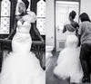 Afrique Une Épaule Sirène Robes De Mariée Puffy Tutu Jupe Cour Train Arc Satin Longue Formelle Robes De Mariée Plus La Taille Sheer Chérie Robe De Mariée