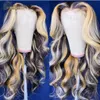 Ishow Brazilian 13*1 Part 13x4 Transparent Lace Front Wig Body Wave Yellow Green Human Hair Wigs Brown Ginger Blonde Blue Purple Ombre Color for Women 8-26 inch Peruvian