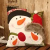 Christmas Snowman Three Cartoon Images Combination Christmas Child Gift Xmas Home Sofa Bedding Decoration 35x35cm 201009