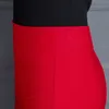 Zomer vrouwen werkrok mode slanke ruche elastische hoge taille pakket heup rok zwart en rode rokken 210306