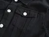 Moda dos homens casuais casuais preto com capuz mangas colete denim colete jaqueta rua punk estilo denim colete de tamanho múltiplo M-6XL