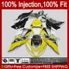 Carénages d'injection pour KAWASAKI NINJA ZX 6R 6 R 636 600 CC 600CC 12No.28 jaune brillant ZX600 ZX636 ZX6R 13 14 15 16 17 18 ZX-636 ZX-6R 2013 2014 2015 2016 2017 2018 Corps OEM