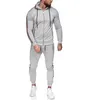 Men's Tracksuits Autumn &winter Jogger Sports Suit Solid Color Hooded Casual Wear European And American Personality Cardigan Sweater