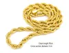 Jóias finas grosso 30inches comprimento 10mm corda larga cadeia torcida 24k banhado a ouro hip hop torcido colar pesado para mens