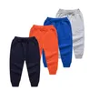 Bomullsbyxor Solid Boys Sportbyxor DIY Barnflickor Byxor Casual Jogging Brouser Kids kläder 9 färger Valfri DW4936