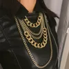 Панк-хип-хоп готическая короткоцепция преувеличенная металлическая мода любовь кулон воротник ожерелье женские серебряные цветные украшения аксессуары