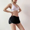 Slim Athletic Shorts Female Loose Gym Running Outside Wearing Wide Leg Fake Two Casual Yoga Shorts Fitness Shorts T200412