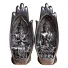 Buddha Statue Feng Shui Hem Renovering 20 * 8 cm Vit Handhart Zen Room Decoration Statyer för hus 211105