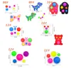 27 стилей POP палец простые ямочные сенсорные игрушки Push Bobble Fidget Spinner Top Decompression Toy для детей и взрослых Party Fority Gifts Beychain