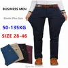 Calças Homens Negócios Calças de Algodão Reta Calças Esticamento Homem Elástico Slim Fit Caqueiro Grande Plus Tamanho 42 44 Preto Caqui Vermelho Azul Pant 211023