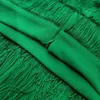 Green Fringe Bodycon Pencil Skirts Tassel High Waist Women Stretch Sheath Midi Length Ladies Slim Jupe Saias faldas Plus Size 210721