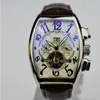 AAA Geneva Luxury Brand Watch Leather Mechanical Automatic Mens Watches Tourbillon Skeleton Gold Men Wristwatch279e