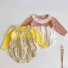 Pastoral Syle Kids Sweaters Sisters Kleding Mathcing Gebreide Knit Bloemen Jurk Baby Meisjes Rompertjes Party 220106