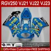 Kit de OEM Bodys para Suzuki 250cc RGV250 SAPC VJ21 RGV250 RGV-250cc 88 89 Bodywork 21HC.4 RGVT-250 RGVT-250 RIZLA Azul Painel de Estoque RGVT RGV 250 CC 1988 1989 Kit de feiras completas