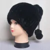 Frauen Echt Rex Kaninchen Hut Winter Pelz Caps Weibliche Warme Schnee Mode Damen Elegante Verdicken Hüte Mützen Kappe