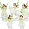 VILEAD Resin Unicorn Horn Fairy Angel Figurines Lovely Girl Flower Fairy Statue Home Decor Creative Gift Fairy Garden Children 210607