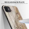 Wood Grain Tempered Glass Phone Cases For iPhone 13 Pro Max 12 Mini 11 XR 8 Plus Samsung S20 S21 Ultra Note 20