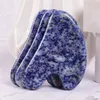 Jade Guasha Massage Board Natural Blue Sodalite Spa Acupunktura Scraping Healing Stone Masaż gua sha narzędzie do pielęgnacji pielęgnacji skóry