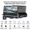 E-ACE Auto DVR 3 s 4,0 Zoll Dual Objektiv unterstützt Rückfahrkamera Video Recorder Auto Registrator Dvrs Dash Cam