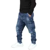 Mode harem jeans män casual hip hop denim byxor streetwear lösa baggiga byxor manliga kläder 211108