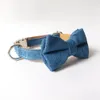 Jeans Papillon Collare per cani Cravatta al collo Guinzaglio personalizzato inciso con fibbia interamente in metallo Y200515