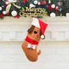 Kerst decoraties kousen gepersonaliseerde 3D puppy hond met hoed snoephouder gift tas feestelijke feestartikelen
