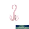 Creative rotating four-claw hook multifunctional wardrobe bag storage hook nail-free plastic tie hanger