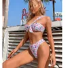 Traje de baño de mujer MYTENG Sexy un hombro conjunto de dos piezas Bikini verano 2022 Bandeau natación mujer ropa de playa traje de baño con estampado Floral