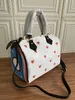 leather canvas playing-cards print colorful motif zip padlock lady shoulder bag handbag bag travel bags