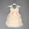 Peuter bloem meisjes trouwjurk voor kinderen tutu met sjerpen kant zomer sling sun party Halloween 210529