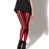 Femmes Stripe Leggings Slim Skinny Leggings Blanc Noir Rouge Rose Jaune Rayé Printemps Été Courir Gym Pantalon Extensible Pantalon 210820