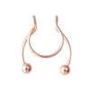 Nose Ring Fake Septum Piercing Stainless Steel Clip Hoop Nose Rings Gold Stud Sexy for Women Non Pierced Body Jewelry