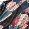 Gonthwid japonais ukiyo e géométrie patchwork chemises à manches longues hip hop casual streetwear hommes femmes mode de mode 210721