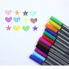 12 färger mikron liner markör pennor 0.38mm fineliner färg penna vatten baserat diverse bläck för målning skolan kontor art jlluhs