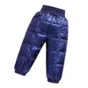 Toddler Kid Boys Girls Winter Pants Cotton Padded Thick Warm Trousers Waterproof Ski Pants1-6Years High Waist Leggings Baby pant 210303