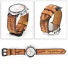 Vintage Leather Watchband 20mm 22mm 24mm Äkta Läder Handgjorda Armbandsur Band Strap Bälte Handgjorda Klocktillbehör För Män H0915