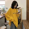 Spring Solid Simple Oversized Tshirt Harajuku Long T Shirt Women Kawaii T-shirts 90s White Yellow Sleeve Tops 210623