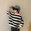 Spring unisex cotton loose striped sweatshirts Boys and girls all-match casual long sleeve Tops clothes 210708