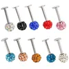 Anti-allergy Surgical Steel Tongue Rings Women Handmade Epoxy Crystal Piercing Barbells 16mm