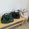 빈티지 대용량 솔리드 컬러 PU 가죽 숄더백 여성을위한 2021 여성 럭셔리 디자이너 쇼핑 토트 핸드백 지갑