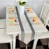 33 x 180cm Runner de mesa de luxo com borlas para jantar festa de casamento bolo de natal floral decoração de pano macio 210709
