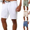 Homens Summer Shorts Algodão Beach Mens Moda Respirável Fino Fino Cordilheira Calças Curtas Cor Sólida Cool 210713