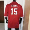 Nova NCAA Fresno State Jersey 15 Davante Adams College Football Branco Vermelho Tamanho Jovem Adulto