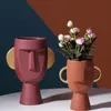 Nordic Ins Luxuxy Abstract Ceramic Face Vasi Vasi di fiori Creativa e semplice moderna Casa moderna Decorazione morbida Ornamenti 6132585