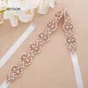 Sashes de casamento Strass Burnos Burnal Pérolas Simples Cristal Sash Rose Gold para vestidos de noite J175RG