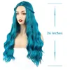 طويل فضفاض نسج الأزرق رقيق المياه متموجة الشعر الباروكات الاصطناعية تأثيري حزب المرأة الشعر (24 "، النبيذ الأحمر)