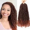 Passion Twist Hair 24 Inch Water Wave Senegalese Twist Crochet flätning Hår 100g/PCS Syntetiska flätor Goddess Locs Long Bohemian Locs Hair LS01