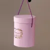 Caixa de flores redonda Caixas de chapéu floral balde de armazenamento de papel com tampa Candy Gifts Bouquet Bouquet Rosa Bag1631