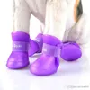 4pcs 5size Pack Pet Rain Boots Outdoor Не скользит прочные туфли с домашними животными.